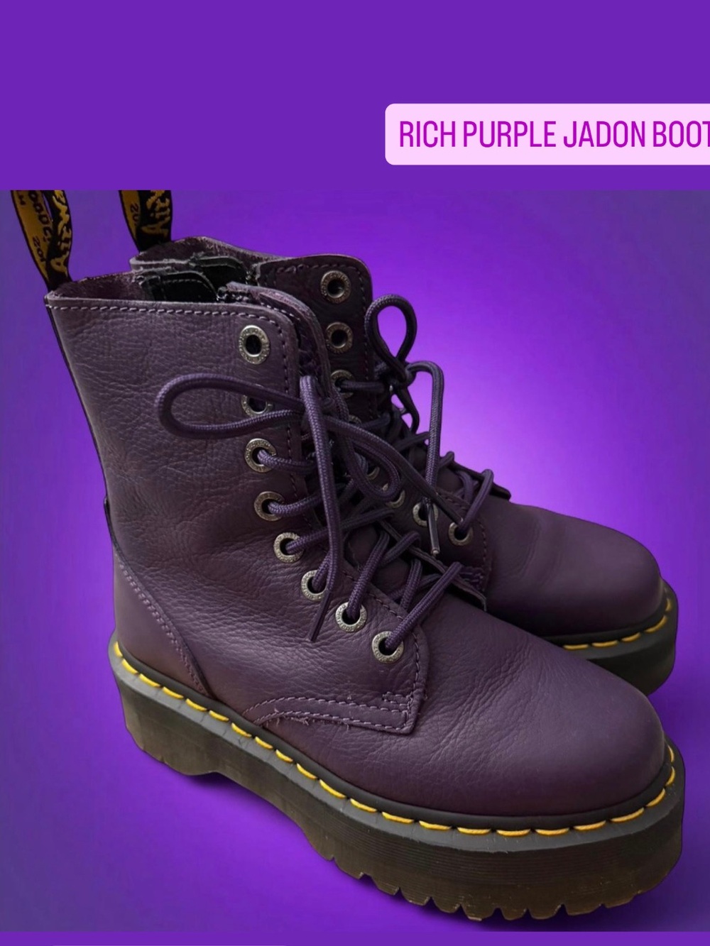 Dr. Martens Jadon Platform Boots - Rich Purple